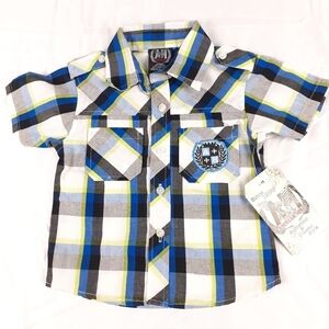 NWT American Hero Authentic & Classic Style Button Down Shirt Size 12 Months